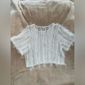 Zara white fringe top